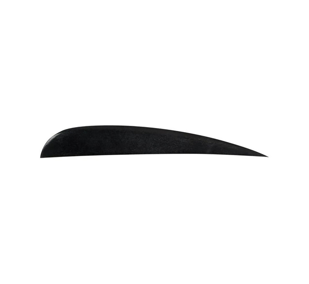LBC Fin 10-24: Black crescent sculpture on white background.
