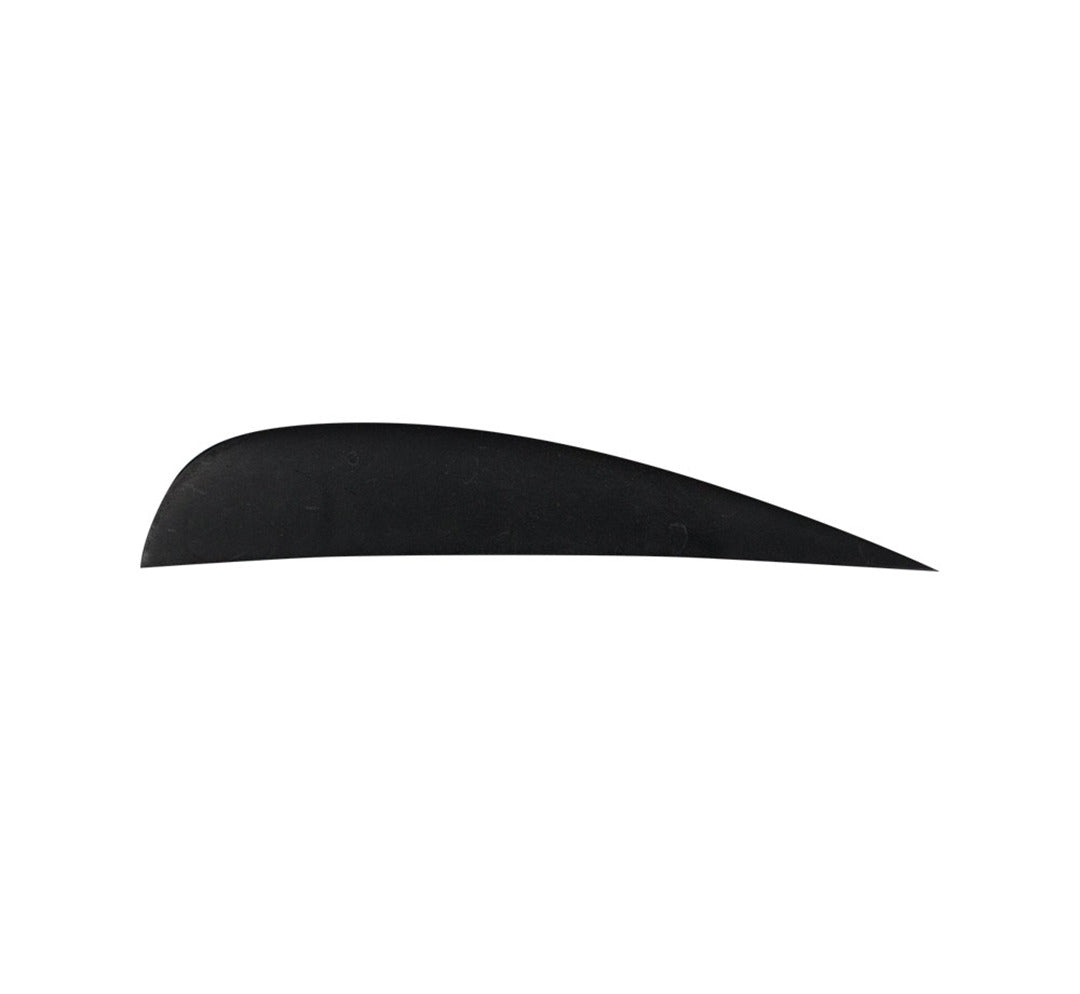 Sleek black silhouette of LBC Fin 10-24, curved and traction-gripping on white surface.