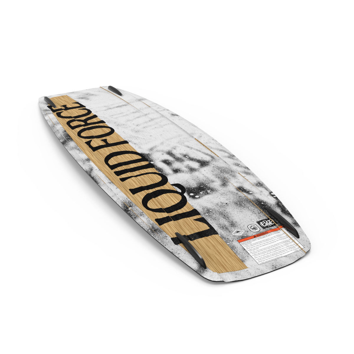 Liquid Force wakeboard in a black and white abstract design.