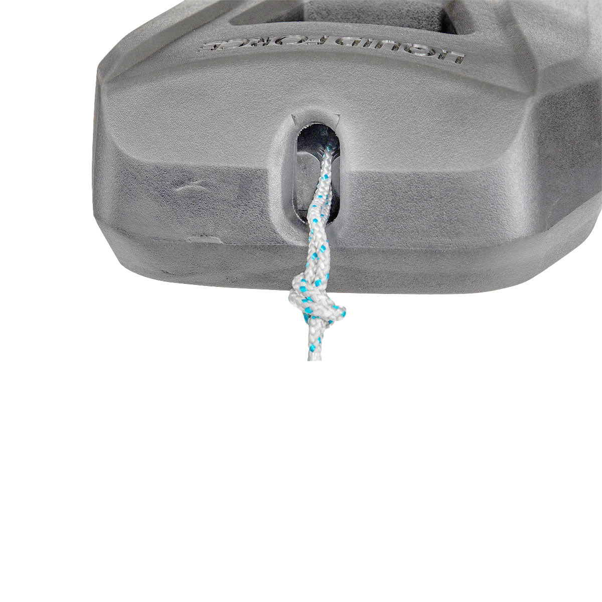 Front facing view of liquid force boat defender in dark grey, includes rope to secure product and made of EVA injected foam.