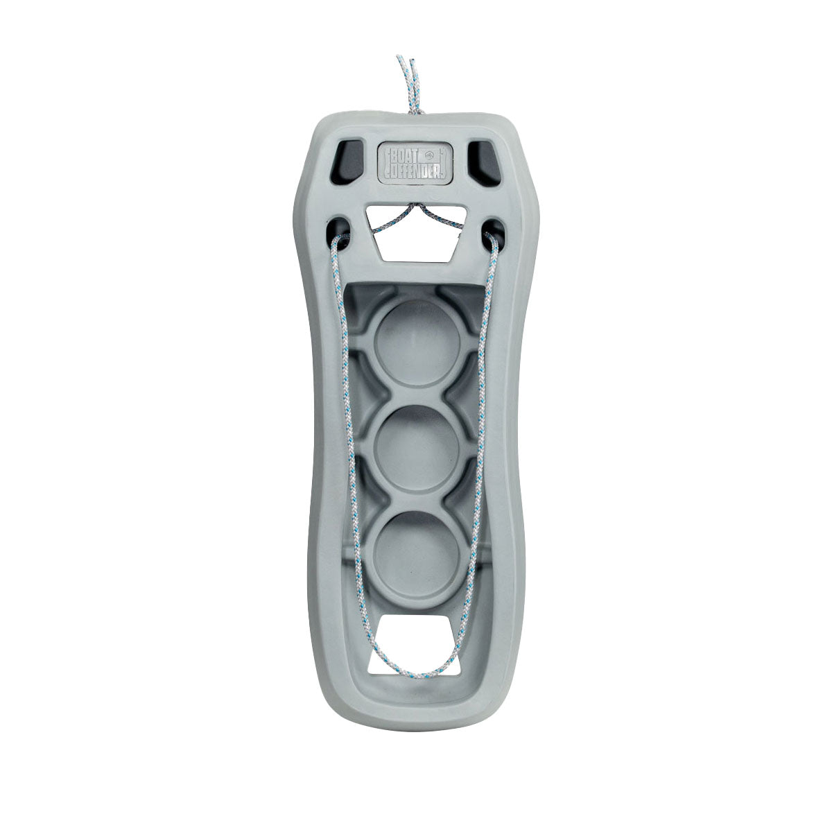 Rear view of liquid force boat defender in Light Grey, includes rope to secure product and made of EVA injected foam.
