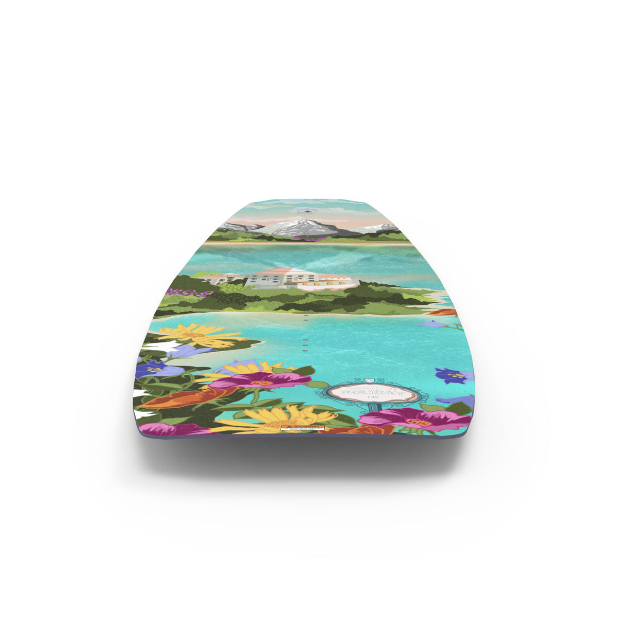 Liquid Force park wakeboard with floral and nature scenery design.