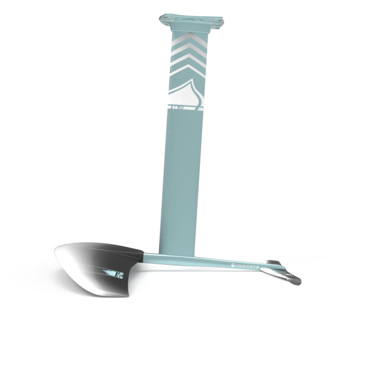 Horizon Surf 155 foil set with light blue mast and gradient black tip.