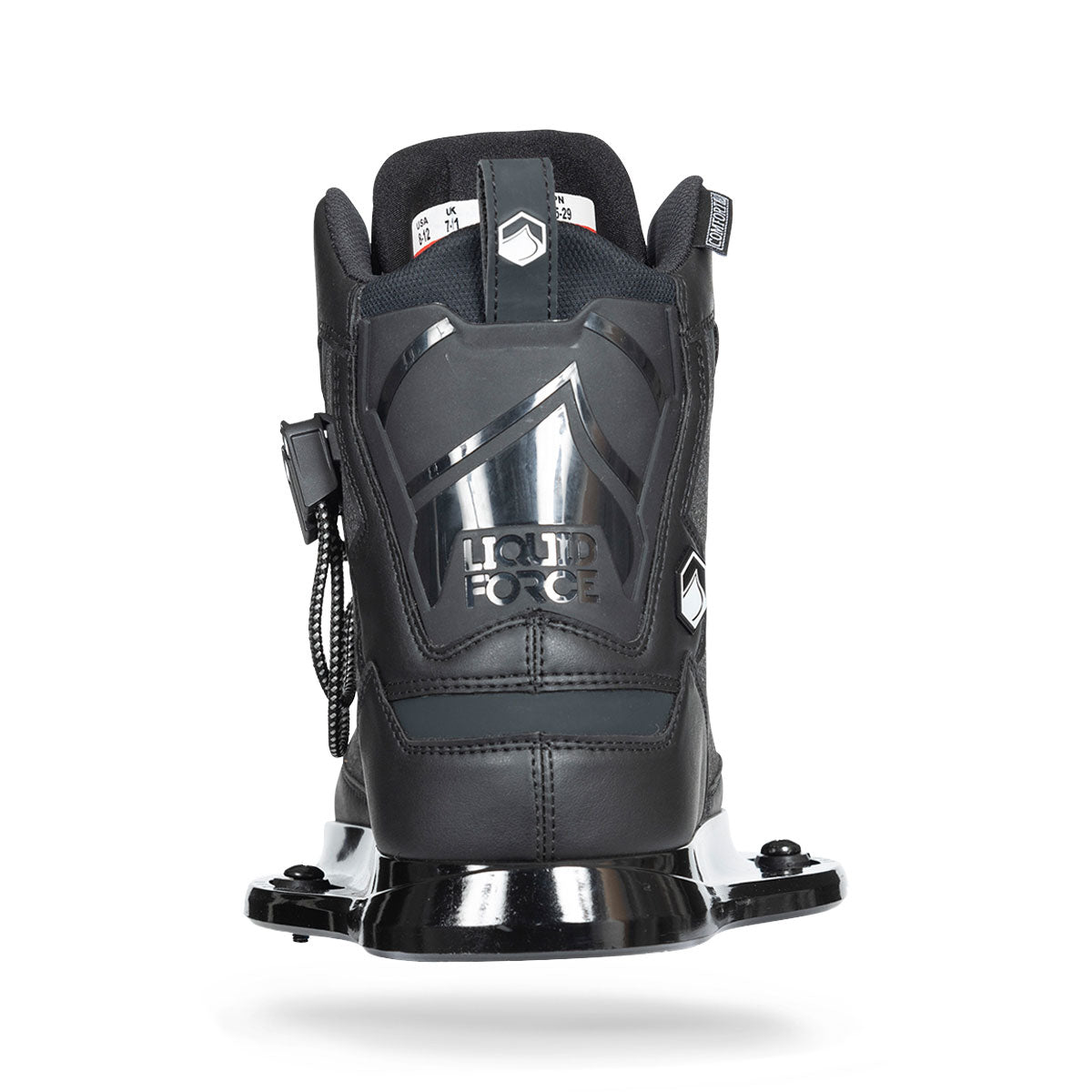 Wakeboard bindings feature a sturdy base and lacing system, offering a stylish blend of style and performance.