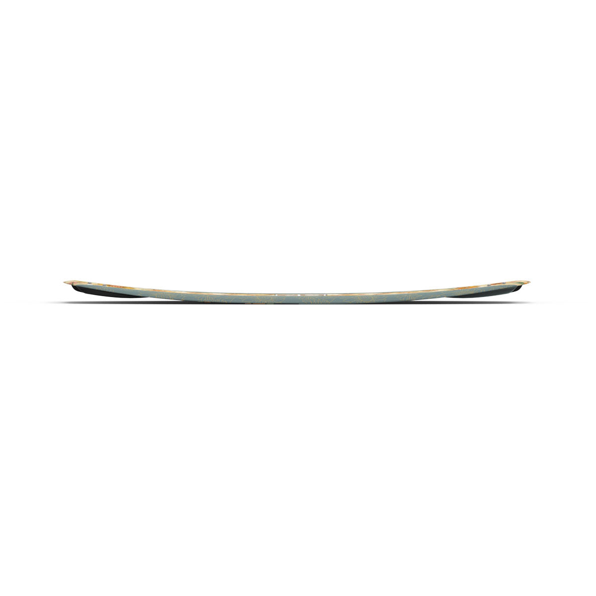Side view of the Liquid Force M.E. FS wakeboard deck on a white background.