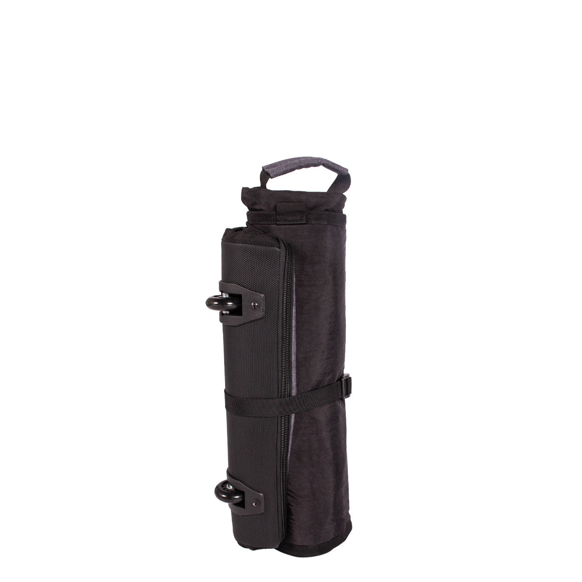 Roll-Up Wheeled Board Bag with handle, clasps, and zipper.