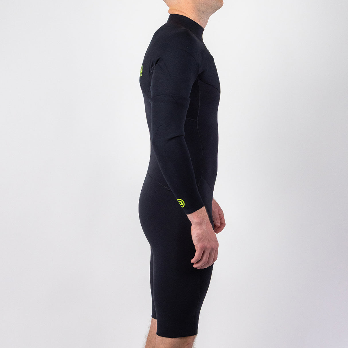 O'Brien Elite Plus 3/2mm Front Zip Mens Long Sleeve Shorty Wetsuit