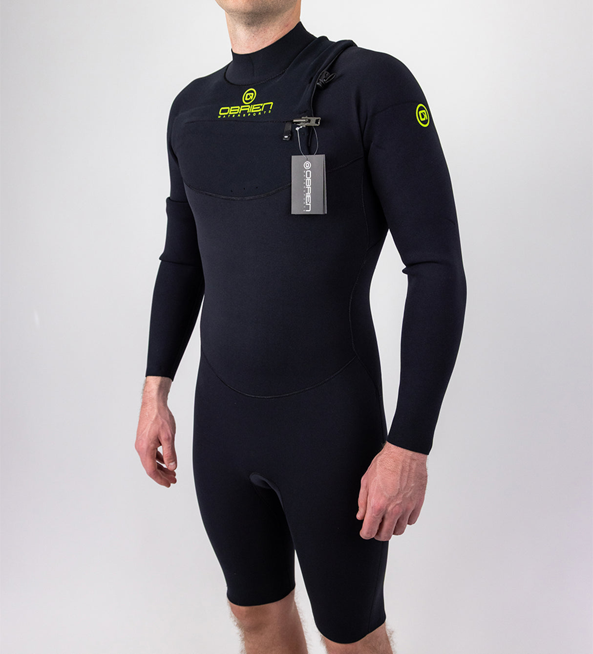 O'Brien Elite Plus 3/2mm Front Zip Mens Long Sleeve Shorty Wetsuit