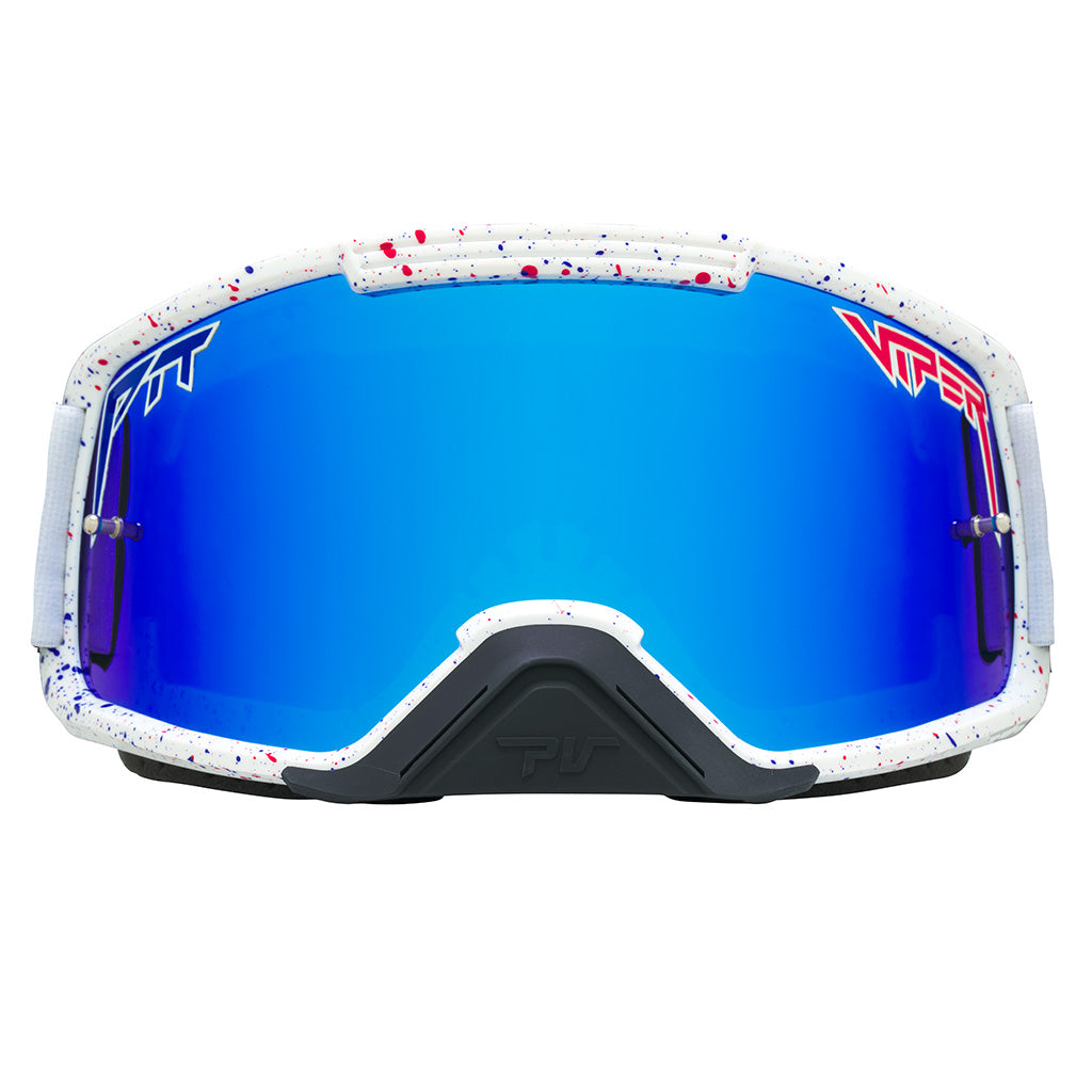 Blue / Small | full_frontal.JPG | The Merika Brapstrap Moto Goggle from Pit Viper