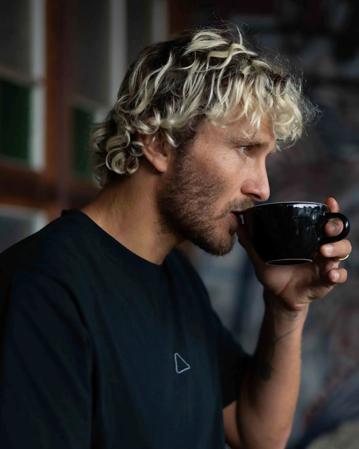 Follow Stitched Tee - Black lifestyle 2