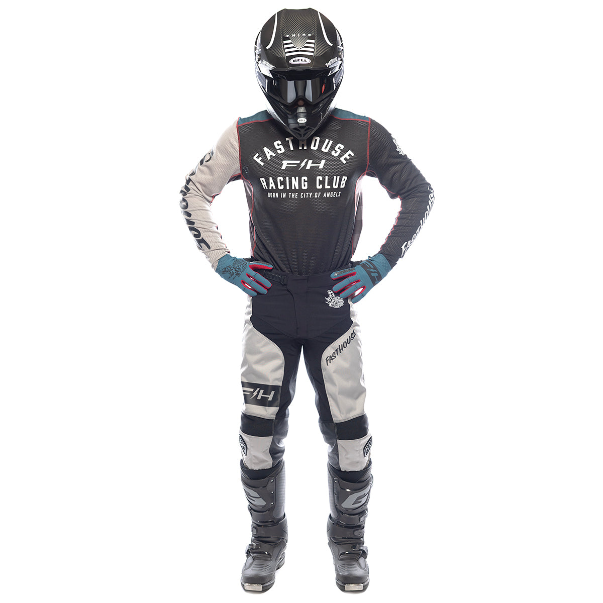 Grindhouse Club Pant - Light Gray/Black/Teal