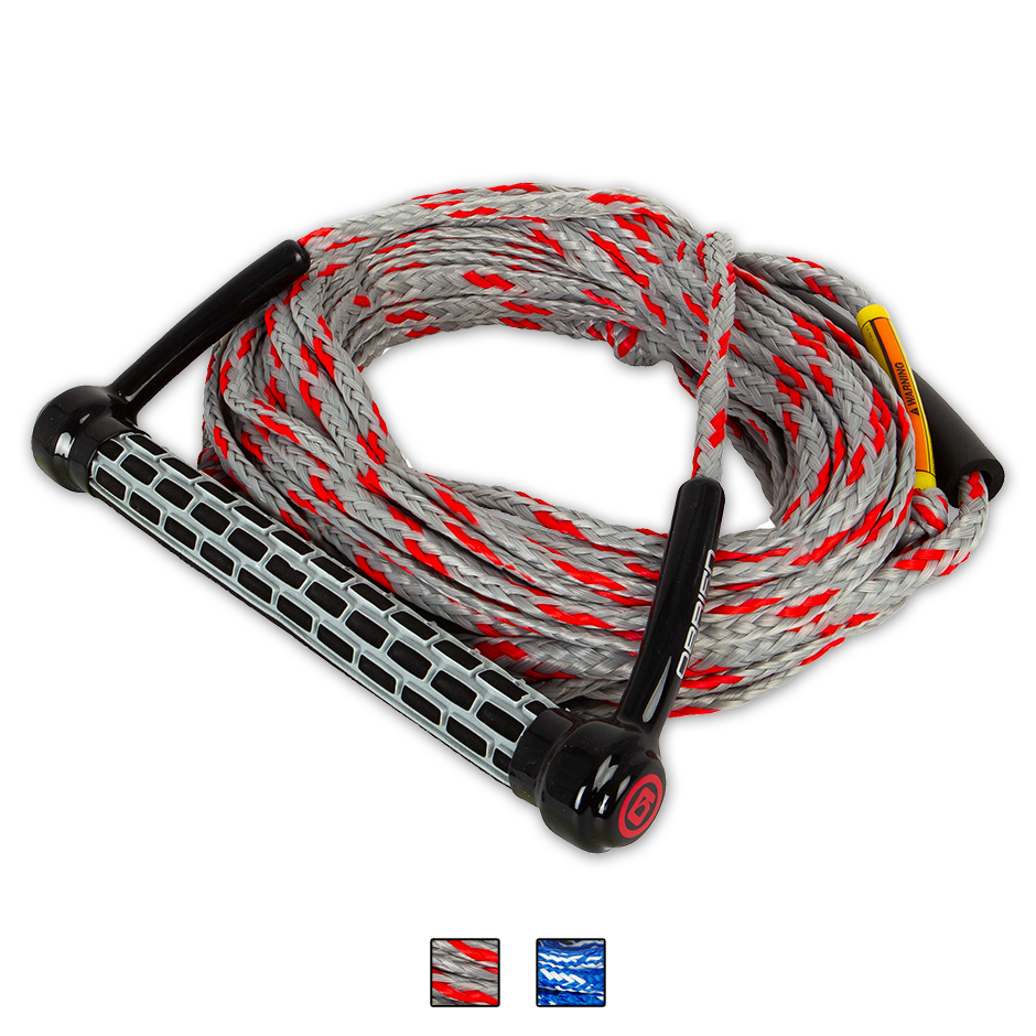 O'Brien 1-Section Ski Combo Rope with black and gray handle and red and gray braided rope.