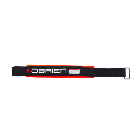 A black and red O'Brien 3" Cinch Kneeboard Strap with a white logo and adjustable fit.