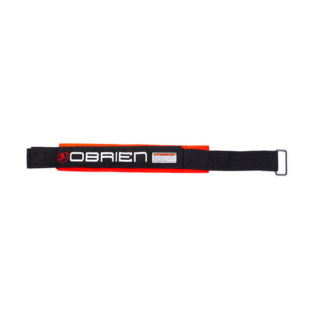 A black and red O'Brien 3" Cinch Kneeboard Strap with a white logo and adjustable fit.