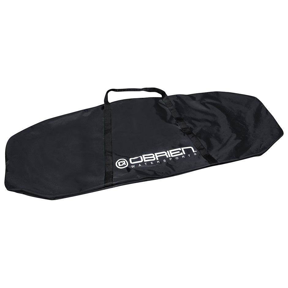Angled view of the O'Brien Kneeboard Bag in black, featuring a white logo, reinforced handles, and durable zippered closure.