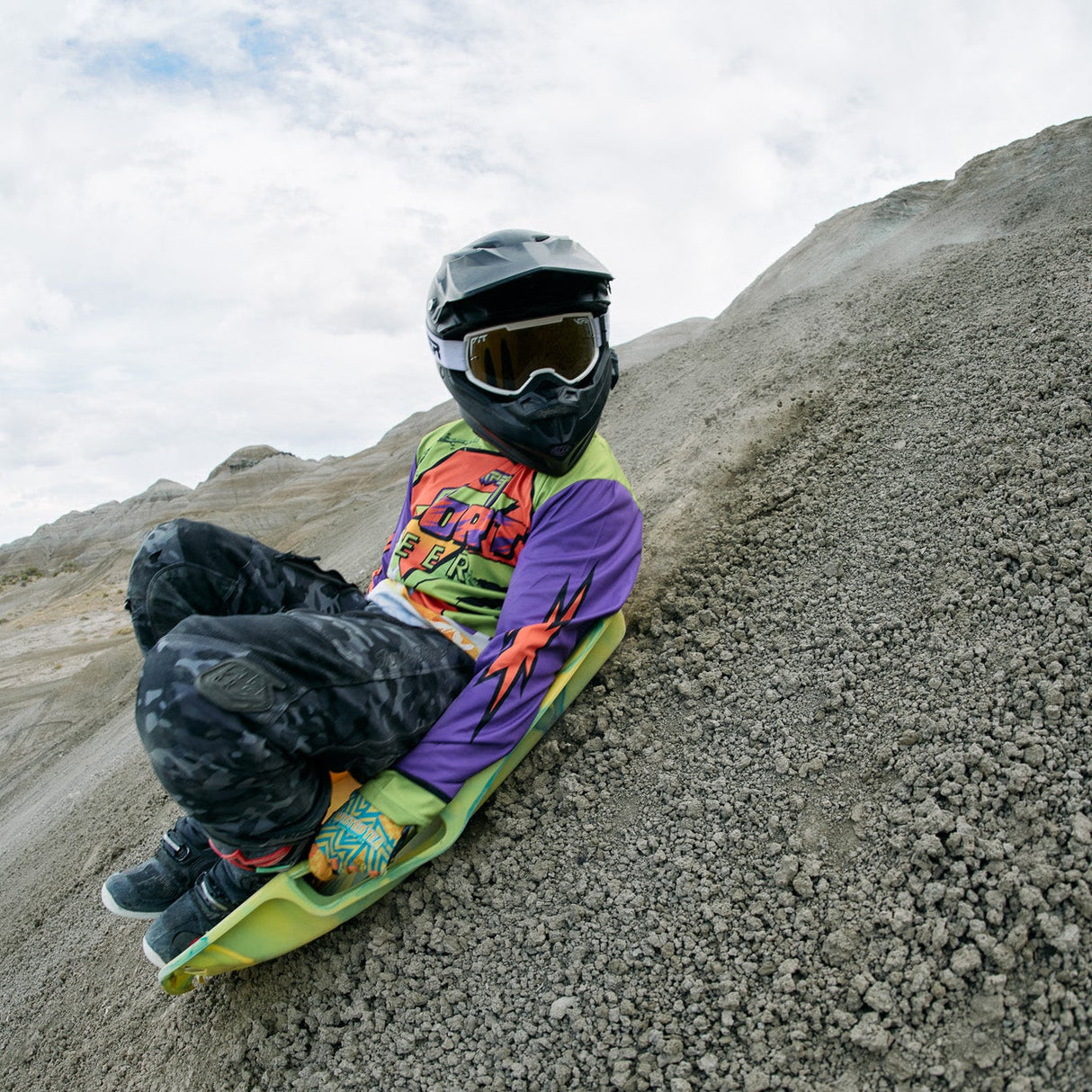 Gold / Large | on_a_person.JPG | The Miami Nights Brapstrap Moto Goggle from Pit Viper