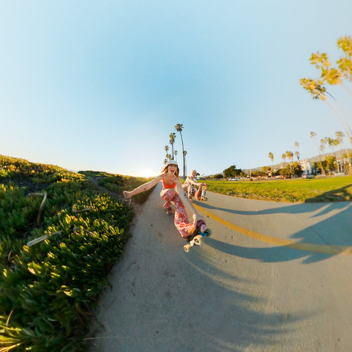 someone skateboarding with gopro max 2 360 camera