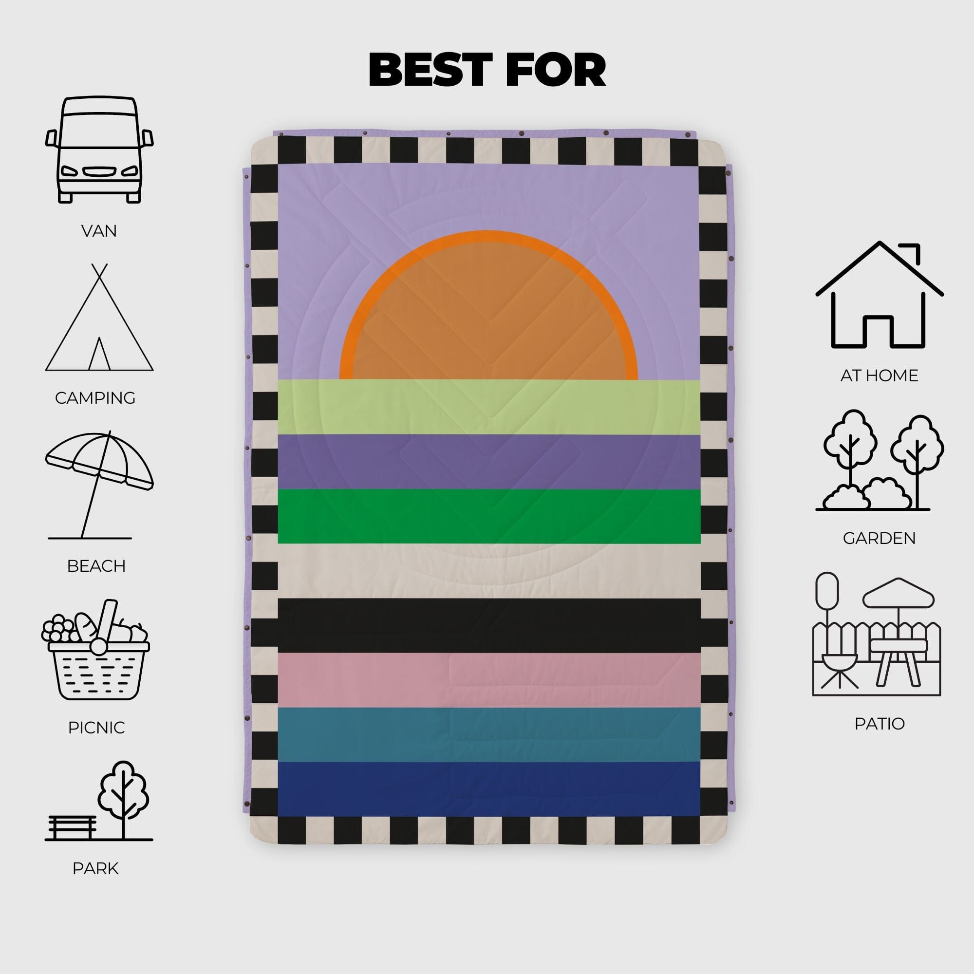 VOITED Recycled Ripstop Outdoor Camping Blanket - Easy Sundaze