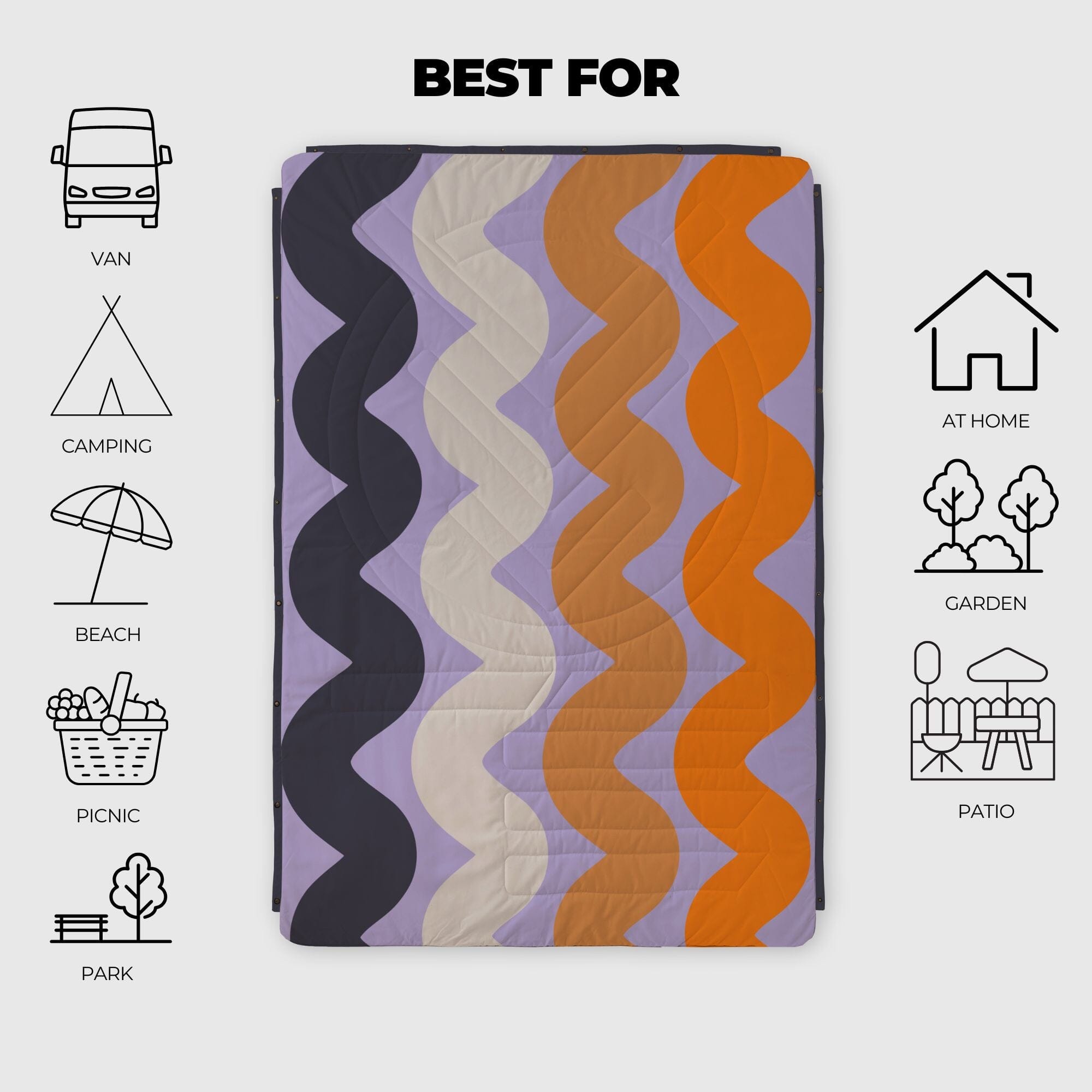 VOITED Recycled Ripstop Outdoor Camping Blanket - Tide