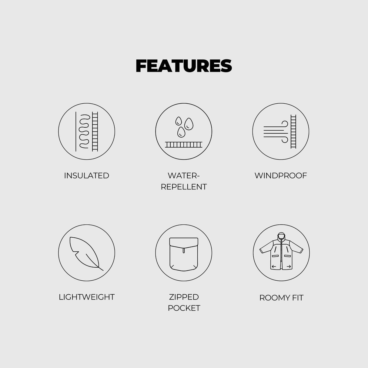 VOITED 3rd Edition Outdoor Changing Robe & Drycoat for Surfing, Camping, Vanlife & Wild Swimming - Black