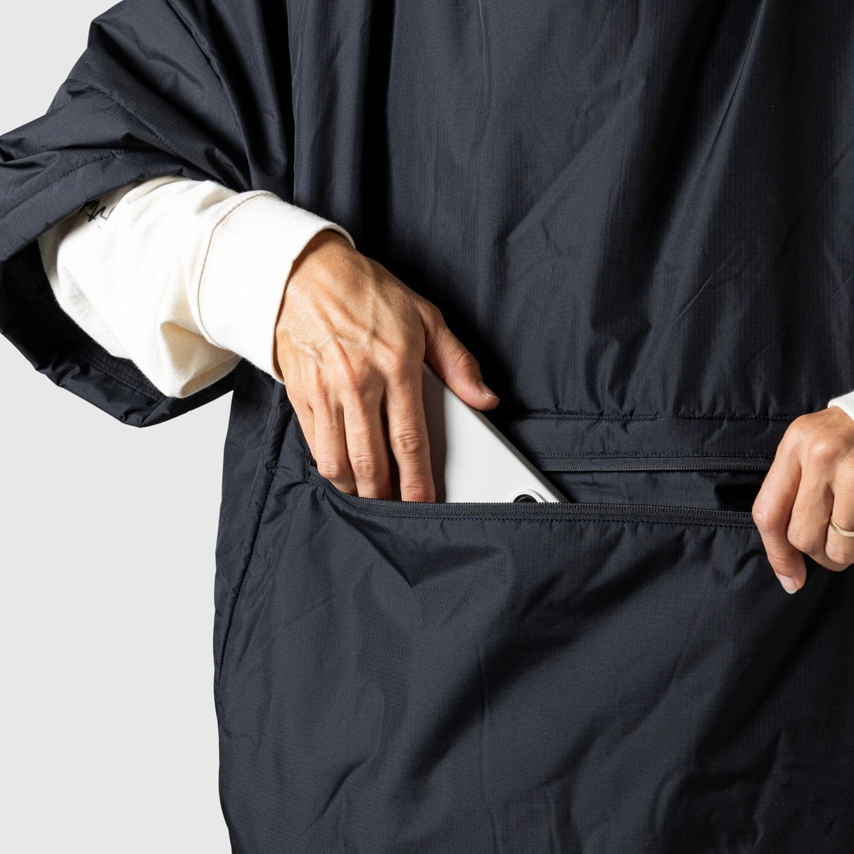 VOITED 3rd Edition Outdoor Poncho for Surfing, Camping, Vanlife & Wild Swimming - Black