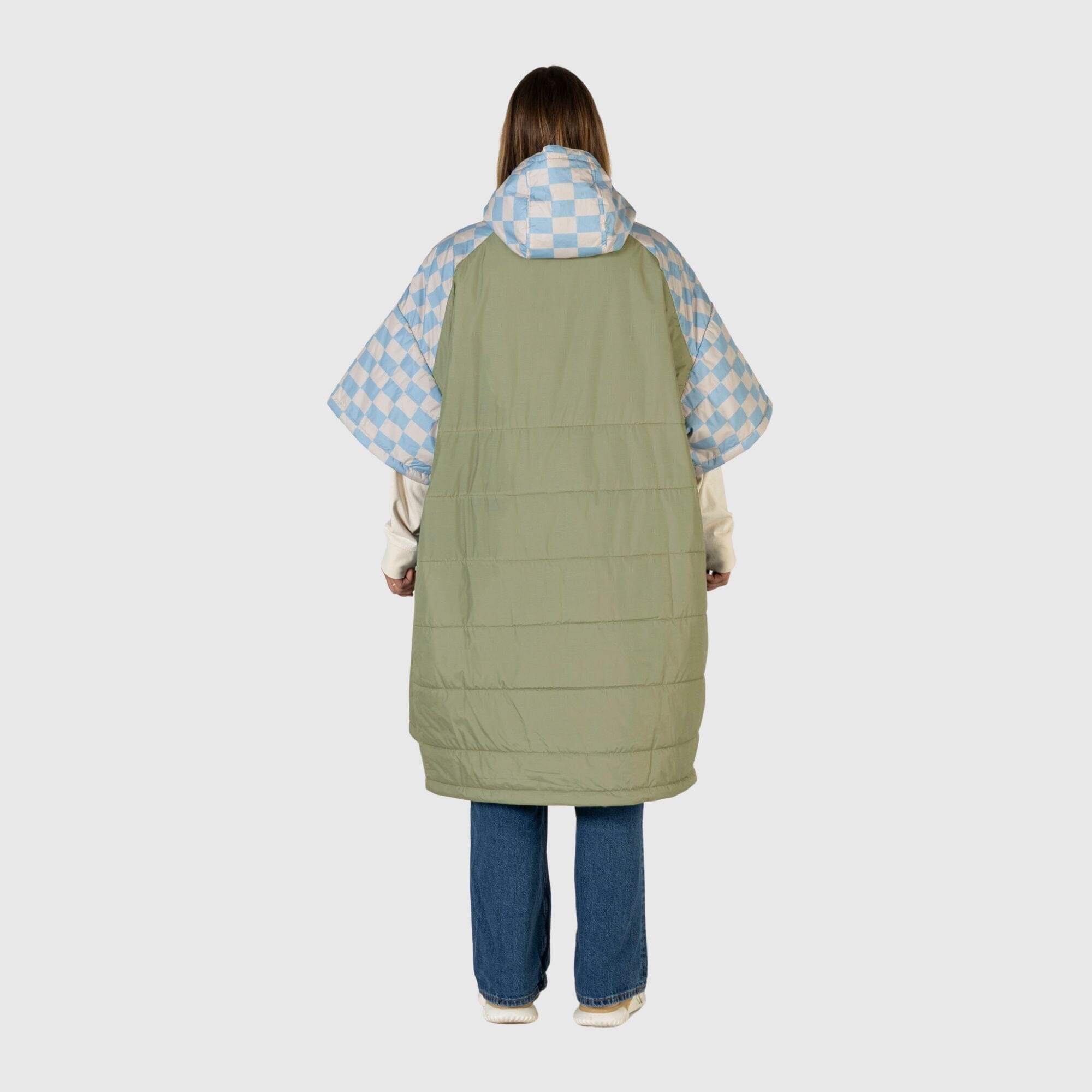 VOITED 3rd Edition Outdoor Poncho for Surfing, Camping, Vanlife & Wild Swimming - Blue Dancer