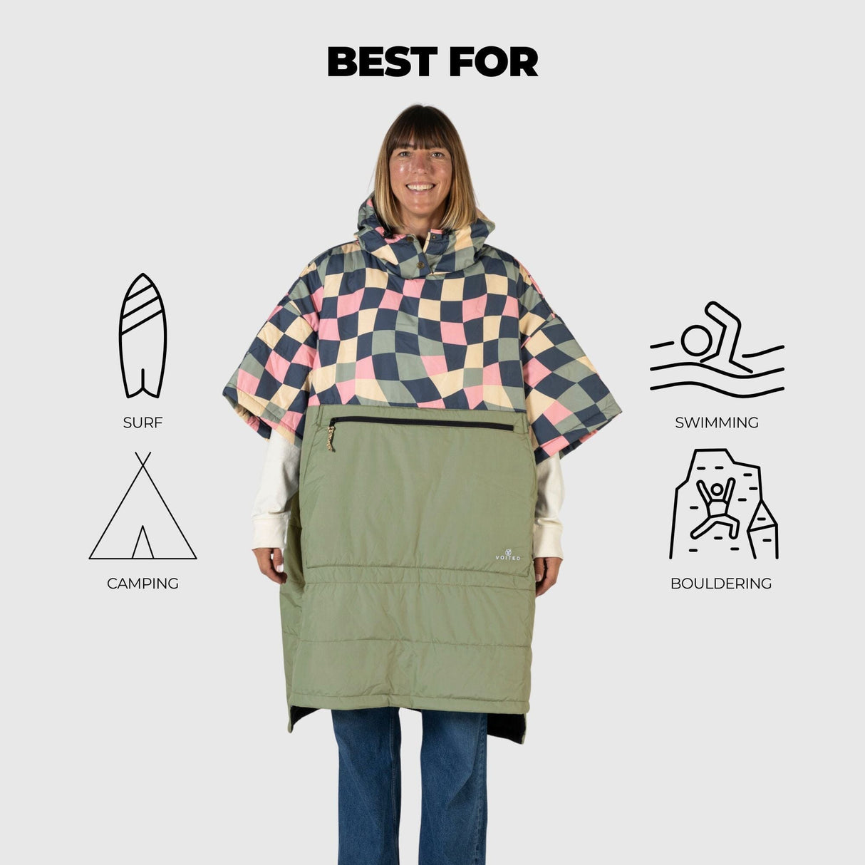 VOITED 3rd Edition Outdoor Poncho for Surfing, Camping, Vanlife & Wild Swimming - Wavecheck