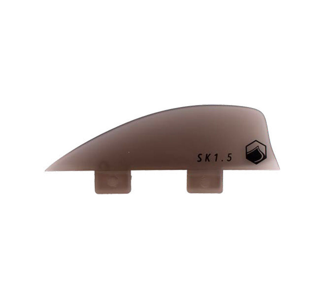SK Dual Tab Fin in brown with hexagonal logo and SK1.5 text.