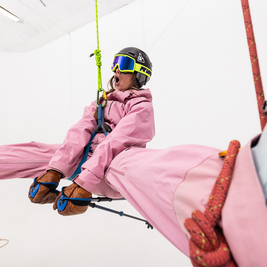 Small / Smoke | Large / Smoke | Woman repelling wearing the French Fry Goggles by Pit Viper Sunglasses