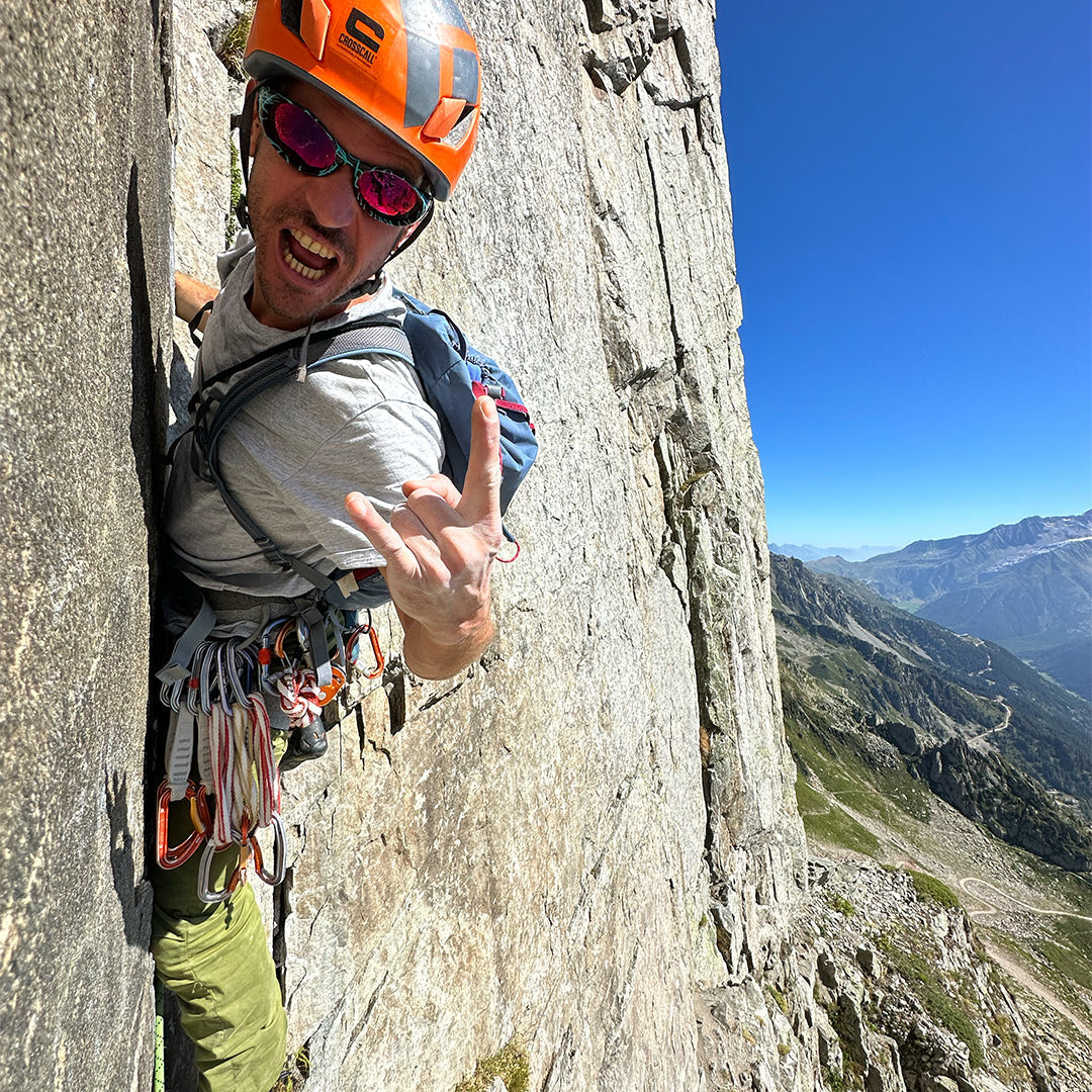 | AHHHHHHH.JPG | Man rock climbing in The Voltage Slammer from Pit Viper Sunglasses