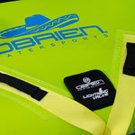 Green OBrien Sombrero tube with a blue logo and yellow straps.