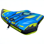 OBrien Bat Wing 2 Towable Tube in blue, green, yellow for a fun water ride.