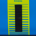 Blue RIDERS board with yellow stripe, D-Lux series, black center strap.