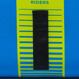 Blue RIDERS board with yellow stripe, D-Lux series, black center strap.