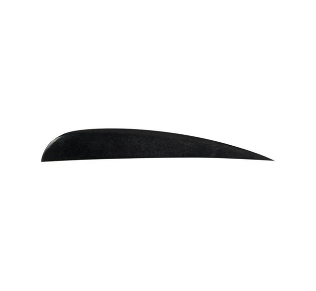 LBC Fin 10-24: Black crescent sculpture on white background.