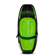 Top view of the Black Magic Kneeboard, with a black and green design, contoured padded seat and an adjustable strap.