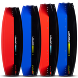 Side-by-side view of O'Brien System Wakeboards in red and blue, highlighting available color options.