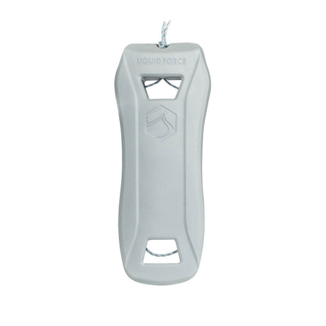 Front view of liquid force boat defender in light grey, includes rope to secure product and made of EVA injected foam.