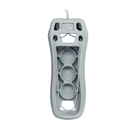 Rear view of liquid force boat defender in Light Grey, includes rope to secure product and made of EVA injected foam.