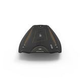 The Liquid Force Ethos is a futuristic black hoverboard with wood accents, perfect for wake surf enthusiasts, on a white background.