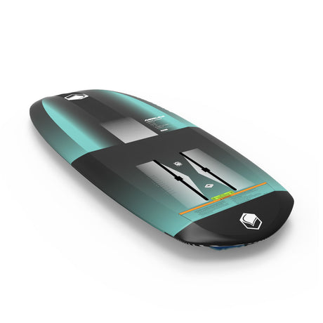Nebula Foil: Turquoise, black, and metallic design on a white background.