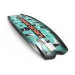 A teal and black Liquid Force Remedy wakeboard with bold red lettering.