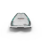 The Liquid Force Remedy wakeboard features a green and black gradient design on a white background, viewed from the tail end.