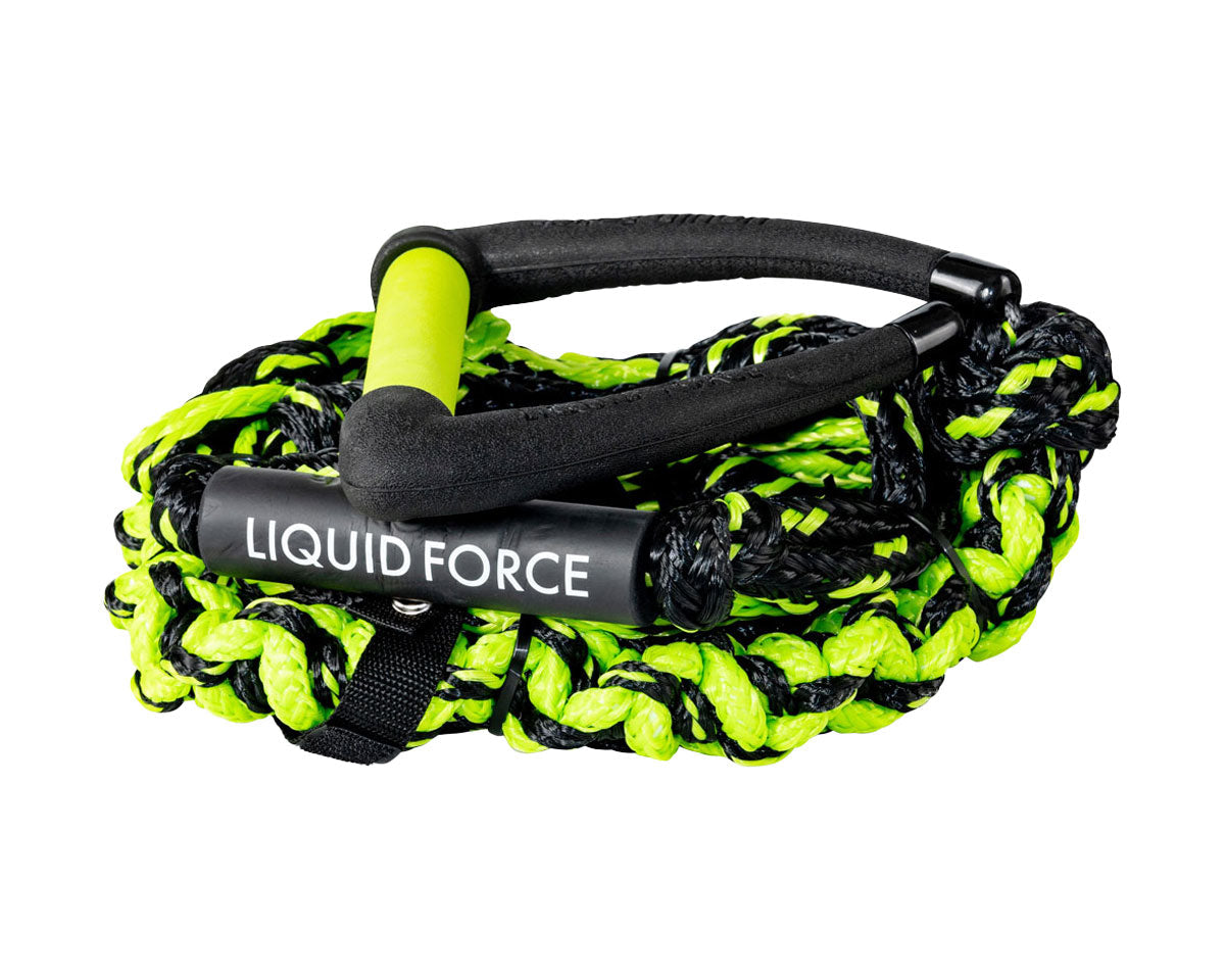 Surf 9 DLX Coiled rope and handle combo, with green and black mainline, black end caps, and green handle.