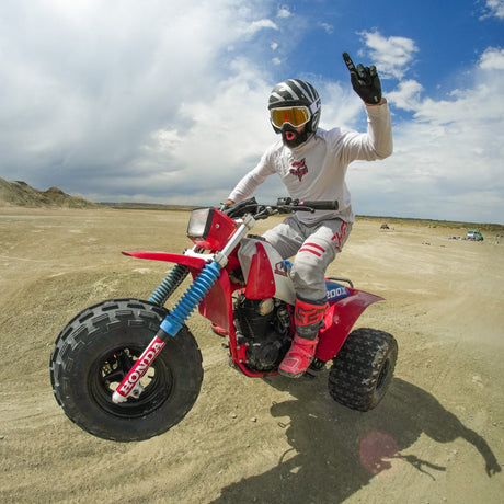 Gold / Large | three_wheeler.JPG | The Miami Nights Brapstrap Moto Goggle from Pit Viper