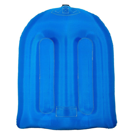 Bottom view of the O'Brien Simple Trainer Inflatable Ski showing durable blue underside.