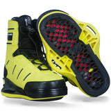 Angled view of AERO 6X binding in atomic with black accents showing sole detail.