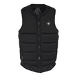 Front view of the Code Comp Vest in black with vertical zipper and logo patch on chest.