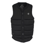 Front view of the Code Comp Vest in black with vertical zipper and logo patch on chest.