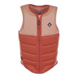 Front view of the Women's Haven Comp Vest in sherbert orange and blush with matching front zipper.